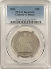1882 SEATED LIBERTY HALF DOLLAR - PCGS GENUINE CLEANED G DETAIL, RARE DATE!