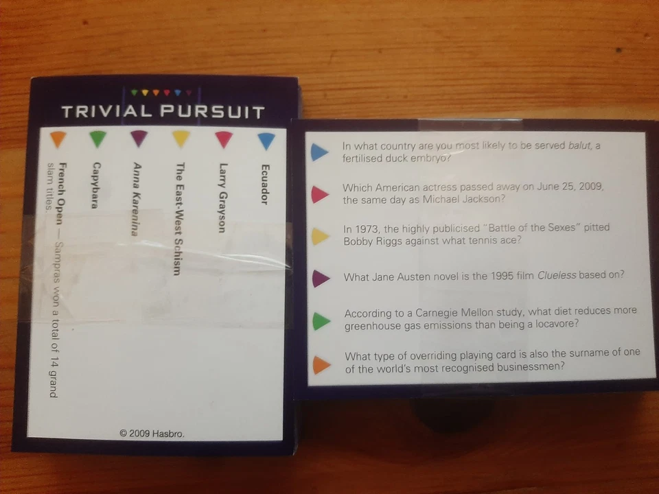 50, 100 or 200 CARDS TRIVIAL PURSUIT MASTER EDITION 2009   QUESTIONS AND ANSWERS - Image 1 of 1
