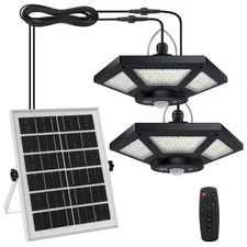 Aqonsie Solar Shed Light, 180LED Dual Head, Solar Powered, Motion Sensor