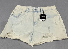Festival Refuge Denim Shorts Womens 11 Distressed Frayed Hem High Rise NEW NWT