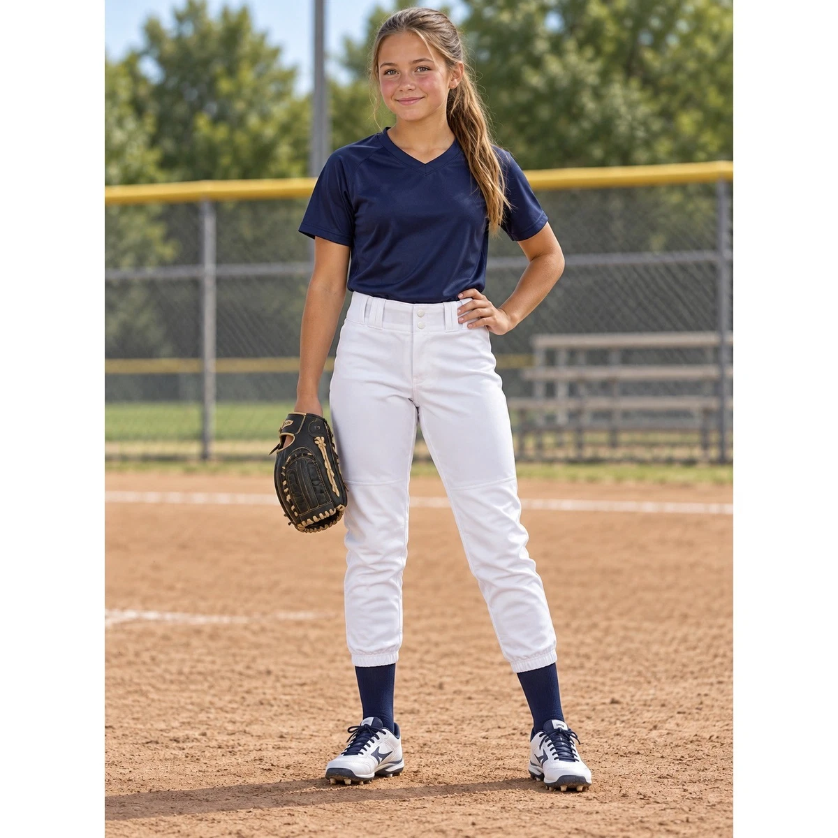 Neu mit Etikett Champro Fastpitch Softballhose Mädchen XL weiß elastischer Unterteil