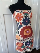 Fun Floral Strapless Dress, Mini, Size 2, Stretchy Polyester