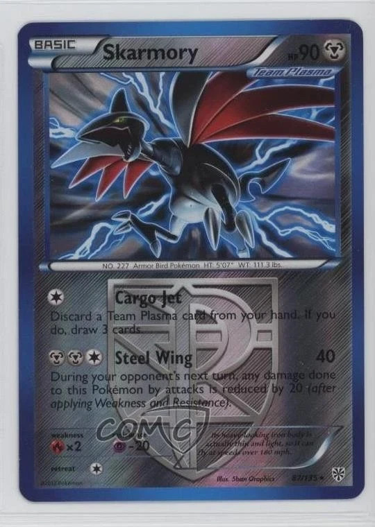 Skarmory Reverse Foil Pokémon Black & White Plasma Storm #87