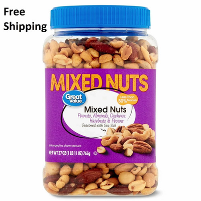#ad Great Value Mixed Nuts with Peanuts 27 oz $9.00