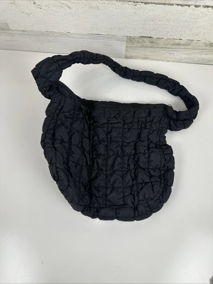 Bolso de Mano CALUOMATT Grande Puffer para Mujer Bolsos Hobo Acolchados, Negro Foto 4 de 4