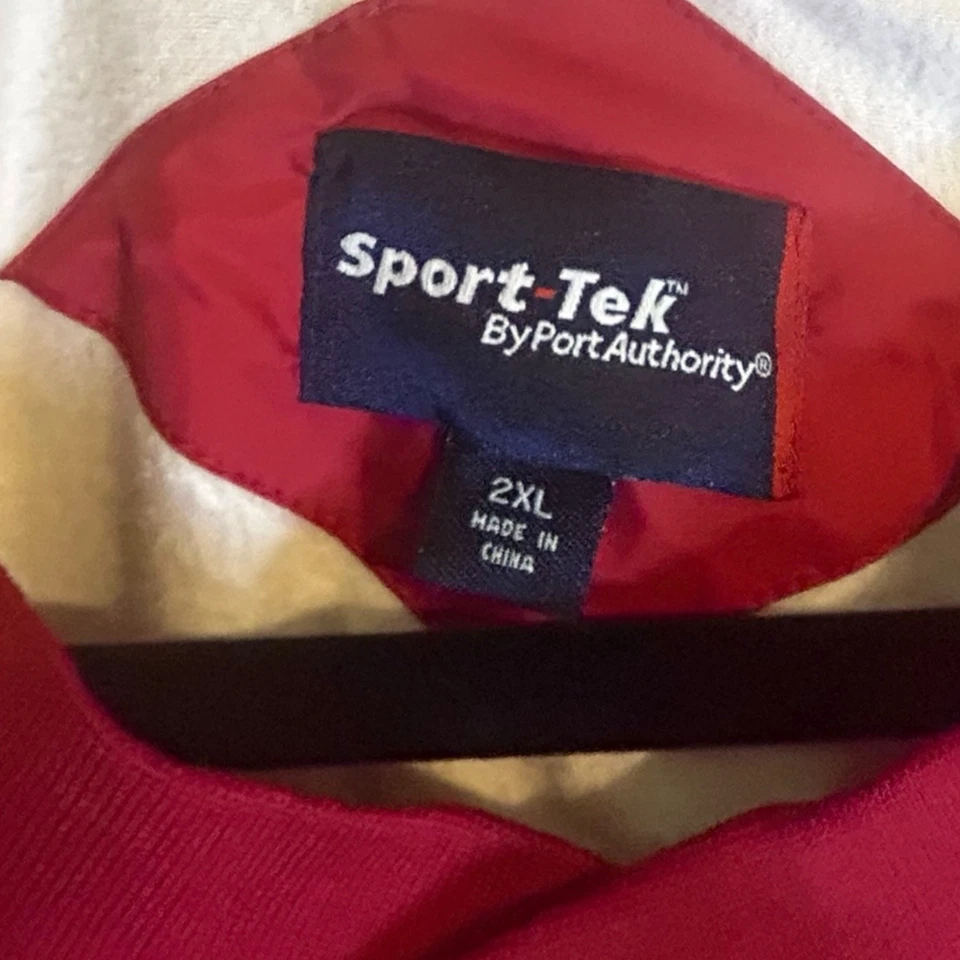 Vintage 90s Sport-Tek AETN PBS Promo Maroon Windbreaker Jacket Pullover Size 2XL - Image 3 of 4
