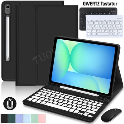 Hülle mit QWERTZ Tastatur Maus für Samsung Galaxy Tab S10 Lite S9 S10 FE S8 S7