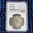 1884-O Morgan Silver Dollar - New Orleans - NGC MS 63 PL - Toned Proof Like
