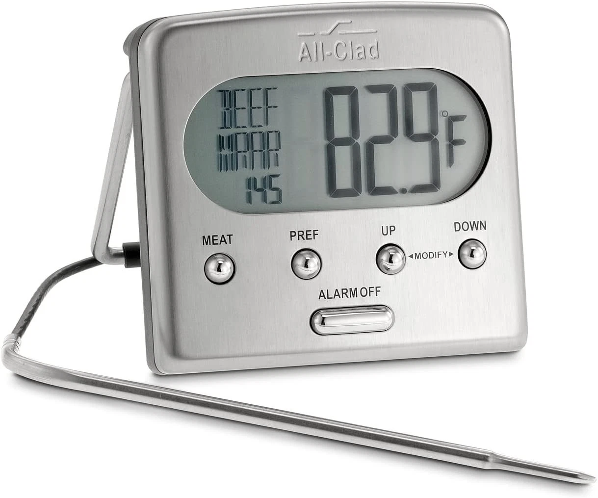 All Clad Stainless Oven Probe Thermometer T223 LCD Display Brand New Sealed
Opens in a new window or