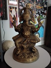 Seated Brass Figure The Hindu Deity Ganesha S...