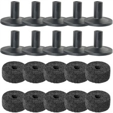 MEETOOT 10 Sets Cymbal Stand Felt Washer Kit Plastic Drum Black