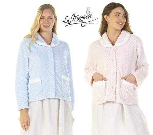 New Ladies 'Notting Hill' Waffle Fleece Bed Jacket Nightwear 'La Marquise' 67460