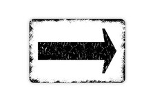 Right or Left Arrow Sign - Metal Indoor or Outdoor Wall Art