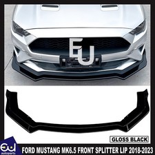 FOR FORD MUSTANG MK6.5 FRONT BUMPER SPOILER LIP SPLITTER GLOSS BLACK 2018-2023