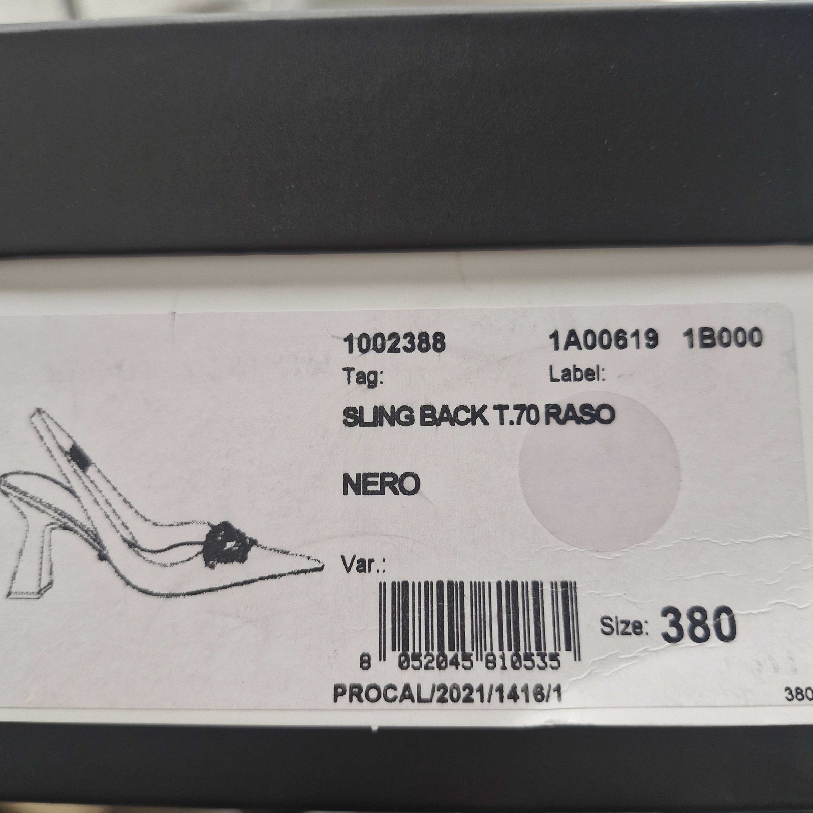 VERSACE Women Sling Back T.70 Raso Heels Black/Silver Size EU 38 RRP £1045 image 4