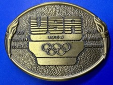 1984 United States Olympic Committee Commemorative Brass Tone Belt Buckle