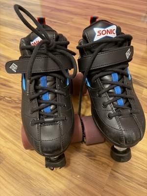 Rock Sure-Grip Black Lace Up Roller Skates US Size 7 EU 40 UK 6 Sonic Drive In