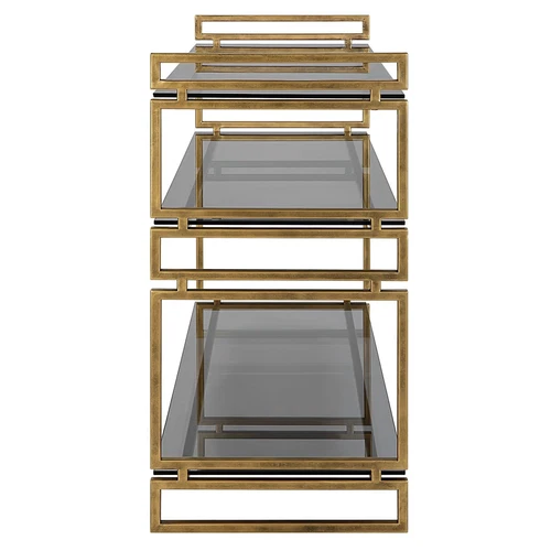 Uttermost Stacked Up Gray Glass Console Table - Picture 2 of 5