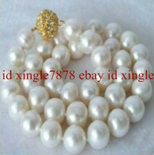 Pretty Huge 12mm South Sea White Shell Pearl Round Beads Necklace 20"
