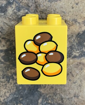 Lego Duplo Yellow Brick With Jelly Beans Decal. Good Condition 