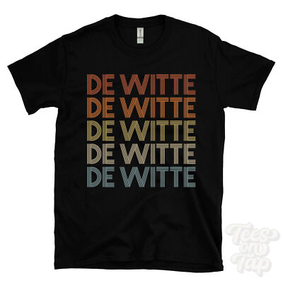 DE WITTE REPEATED RETRO STYLE T-SHIRT mens & womens novelty cool name gift