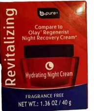 NEW b.pure Revitalizing Night Recovery Cream Fragrance Free 1.36 oz. FREE SHIP