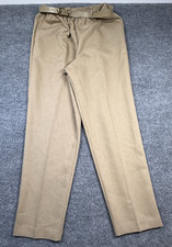 Women's Alfred Dunner Straight Leg Pants Khaki Gold Pull On 18 Made in USA