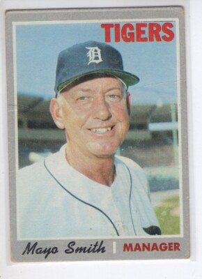 1970 TOPPS MAYO SMITH DETROIT TIGER  BASEBALL CARD #313 P