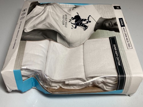 Beverly Hills Polo Club Men’s Cotton Crew Neck Tees 3 Pack Size M White - Picture 4 of 4