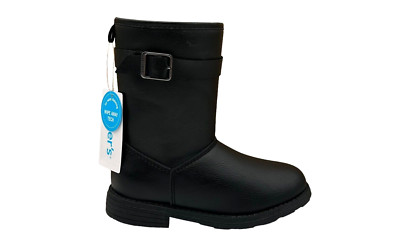 Carter's Toddler Girl's Fashion Mid Calf Boots Size 10 Black Lined Side Zipper