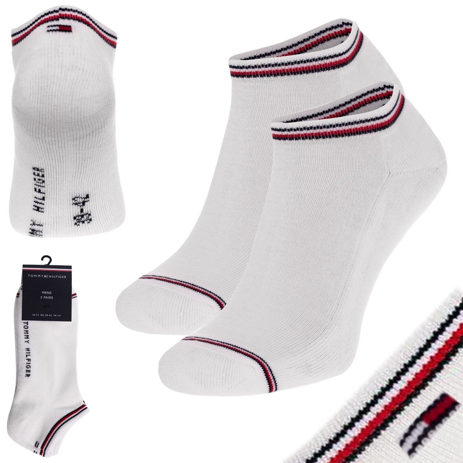 2 Paar Tommy Hilfiger Socken Iconic Sneaker Socken Knöchellang Sportsocken  39-49 | eBay