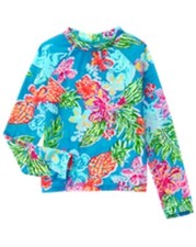 NWT Gymboree Girl Tropical Rash Guard 5/6, Swim shop UPF 50 