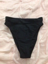 Xhilaration womens bathing suit swim bottoms black hugh waist size small nwot 