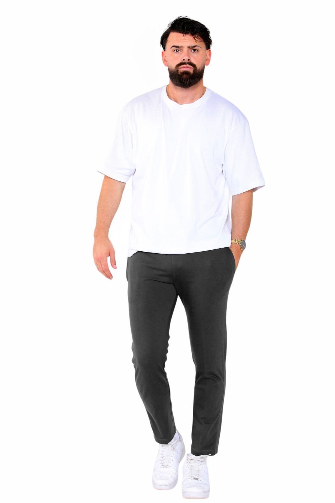 Ex M&S Mens Jogging Tracksuit Bottoms Jogger Open Hem Cotton Rich UK S