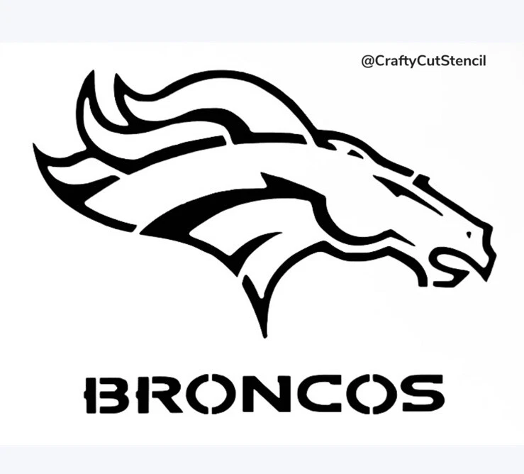Denver broncos logo stencil Clearance