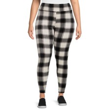 New No Boundaries Plaid Super Plush High Waist Leggings Juniors Womens XXL,XXXL