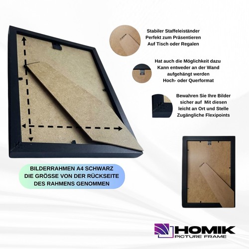 Bilderrahmen A4 | Rahmen A4 mit Acryl-Sicherheitsglas Glas Bilderrahmen din A4 - Bild 61 von 155