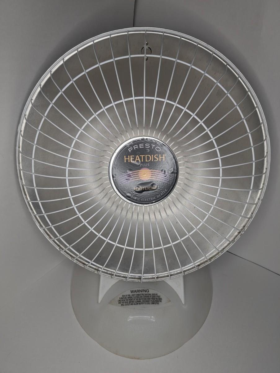 Presto Heat dish Plus Footlight Parabolic Electric Heater Model 0790303  WORKS