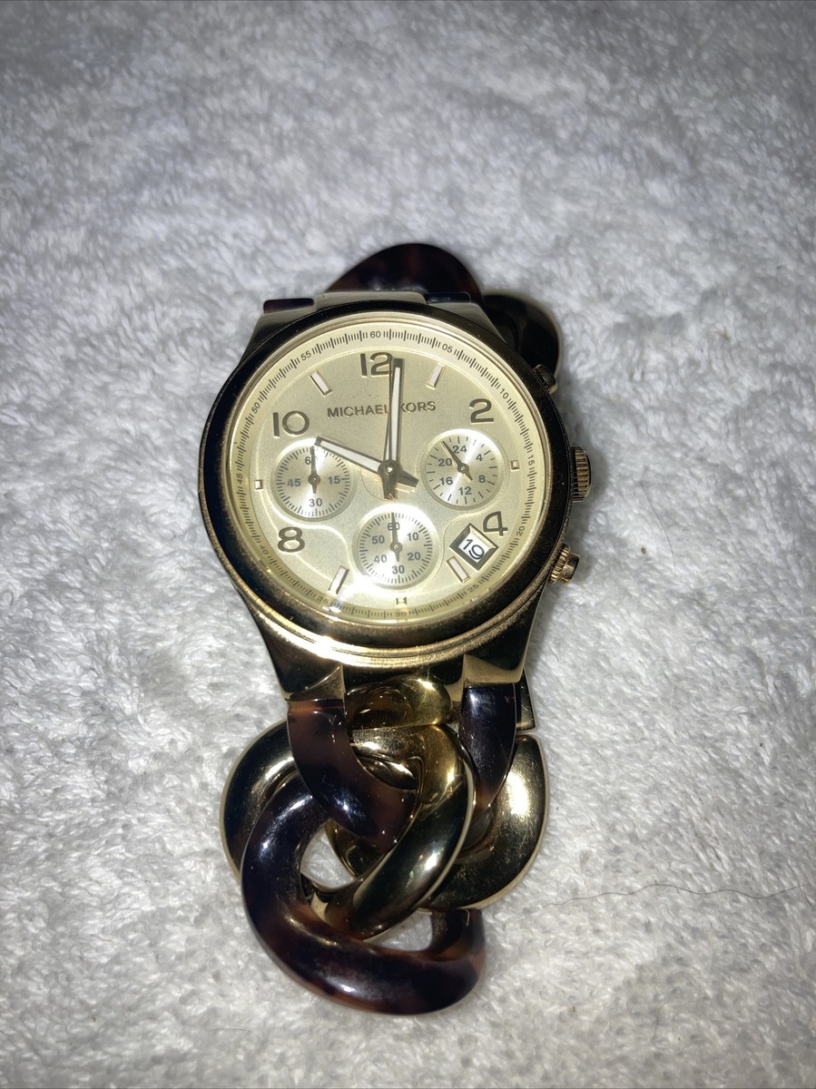 MICHAEL KORS WOMENS MK4222 Michael Kors MK4222 Chain Link Gold Dial Gold Tone  main image 3