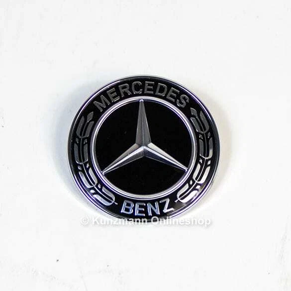 Original Mercedes-Benz Stern Emblem Logo Zeichen Stoßstange schwarz glänzend NEU