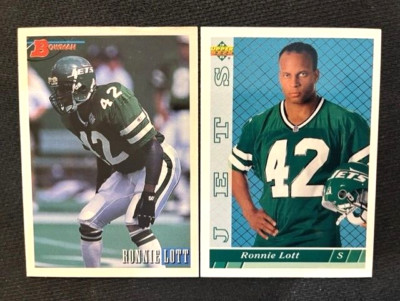 NFL - Ronnie Lott 1993 Bowman & 1993 Upper Deck Football - Jets