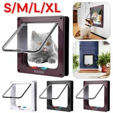 Cat Flap Door with 4 Way Security Lock Gate Puppy Safety in/out Flap Door Kit US