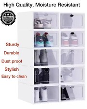 Mondeer 10 Cube DIY Plastic Shoe Storage Cabinet Boxes Cupboard Organizer White
