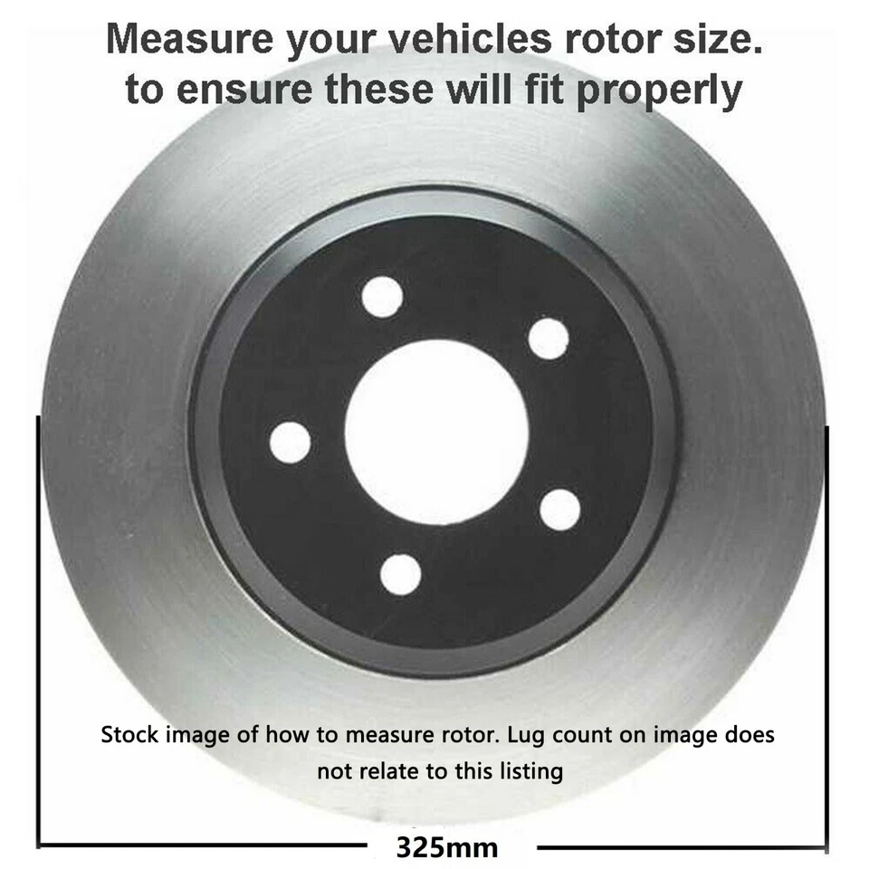 325mm Front Drilled Brake Rotors Ceramic Pads for 2001 2002 2003-2006 BMW 330Ci - Image 2 of 4