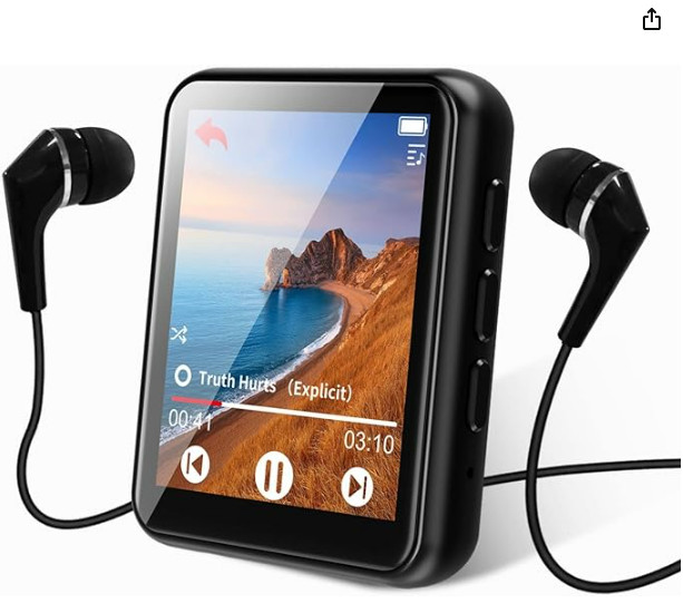 JOLIKE 32GB MP3 Player Bluetooth 5.3 Touch Screen Music Player FM Radio