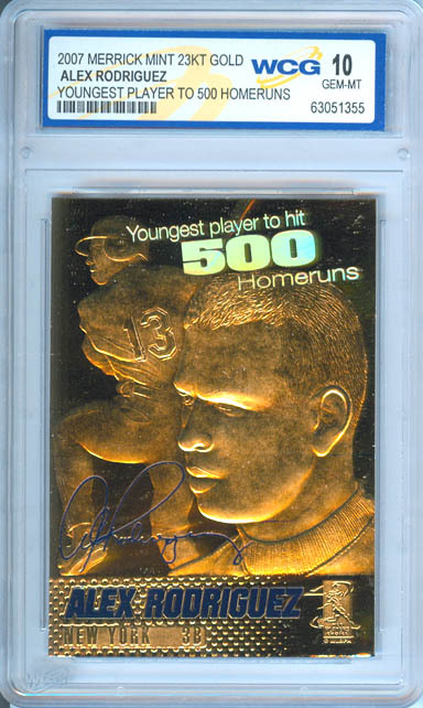 2007 ALEX RODRIGUEZ 500 HR's 23K GOLD CARD GEM MINT 10 | eBay