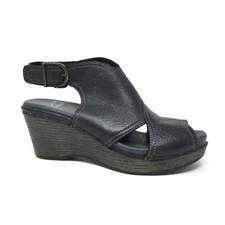 Dansko Vanda Sandals Clogs Shoes Womens Size 6.5-7 US 37 EU Black Leather