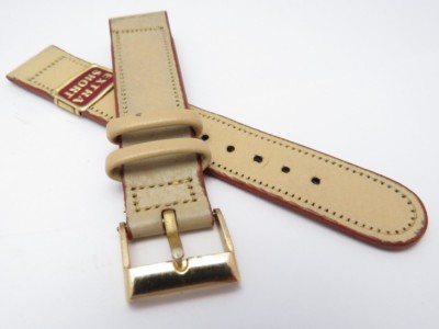ENGLISH,16mm, Reg 1940's ''2-Toned Calfskin'' Extra Short MEN'S WATCH BAND,B16-27