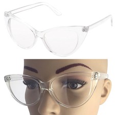 Vintage Retro Cat Eye Large Frame Pointy Edges Nikita Clear Lenses Eyeglasses