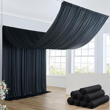 40Ft 20Ft Black Ceiling Drapes Panels for Weddings Parties, 8 Panels 5 20Ft Long